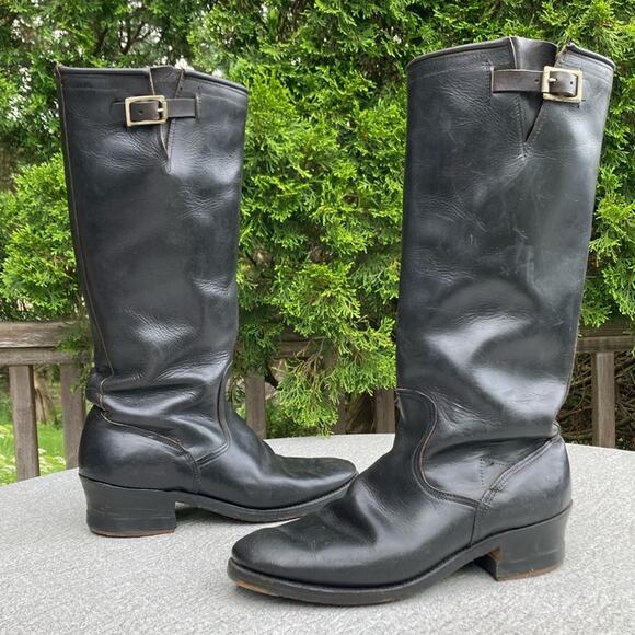 11D Vintage WEARMASTER by Sears Leather Engineer Boots 1950s - Picture 1 of 15